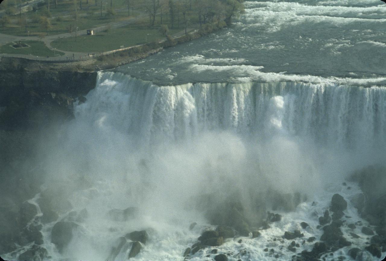 Section of waterfall in close up