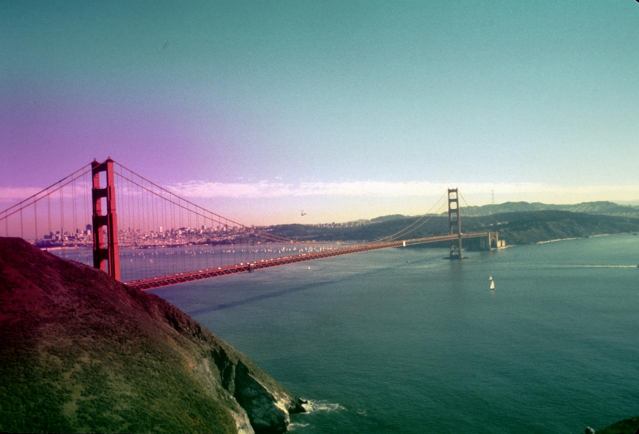 Golden Gate Bridge from north west, looking back to San Francisco