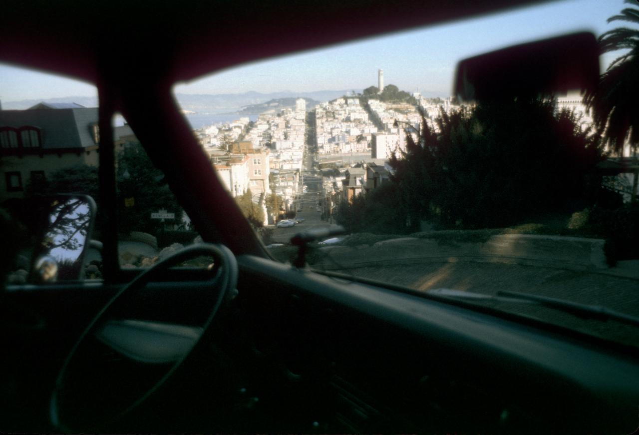 At the top of Lombard Street, the most crooked in the USA