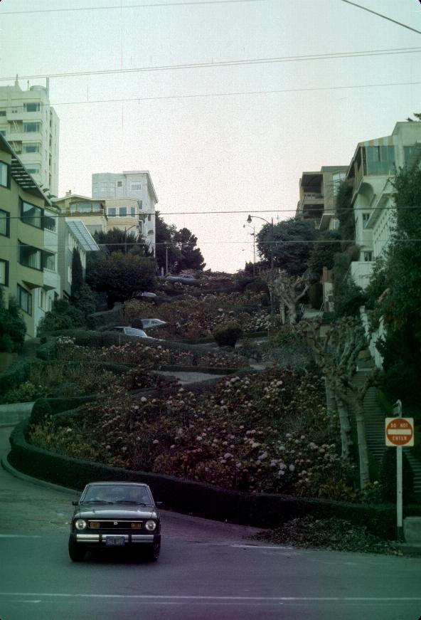 Lombard Street viewed from the bottom