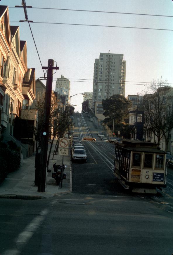 Cable car along Powell Street