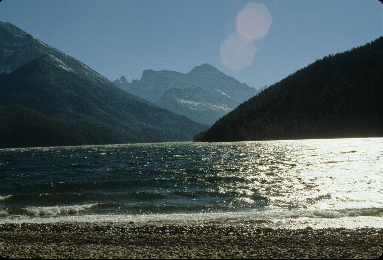 Waterton Lake, looking south into Montana (USA).  South of Lethbridge