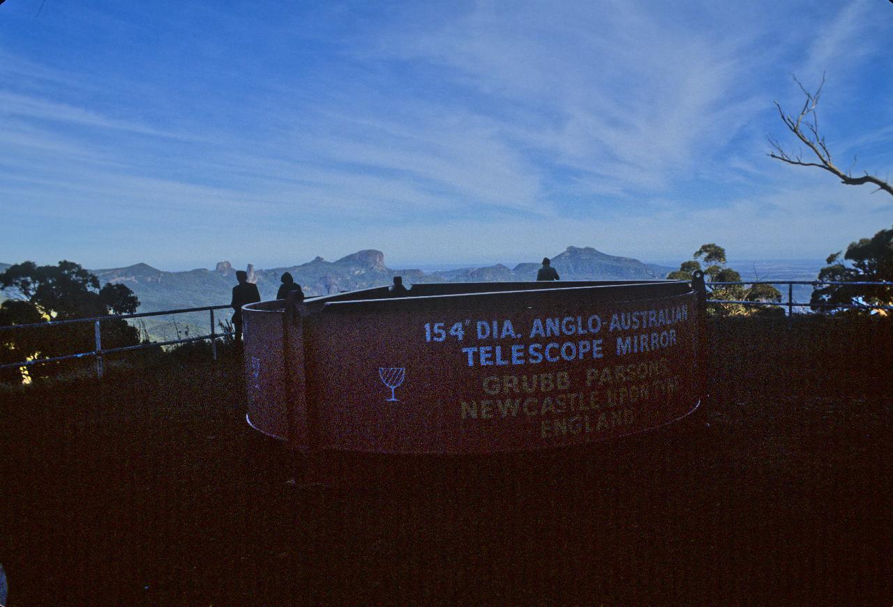 Warrumbungles and telescope mirror housing