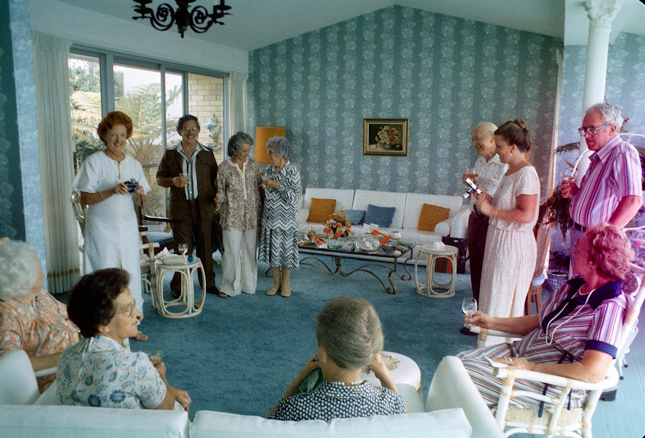 The assembled throng for Aunt Maude's birthday at Palm Beach