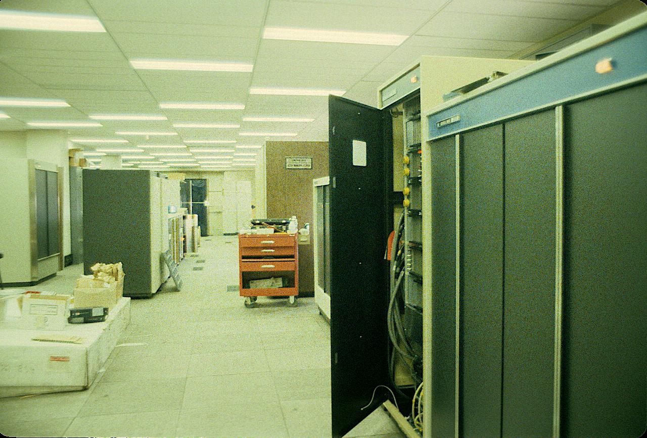 Computer Services Unit computer room during transition