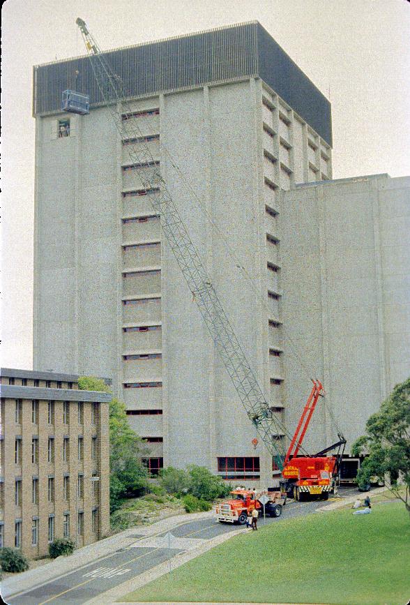 Crane removing Cyber from 14th Floor \