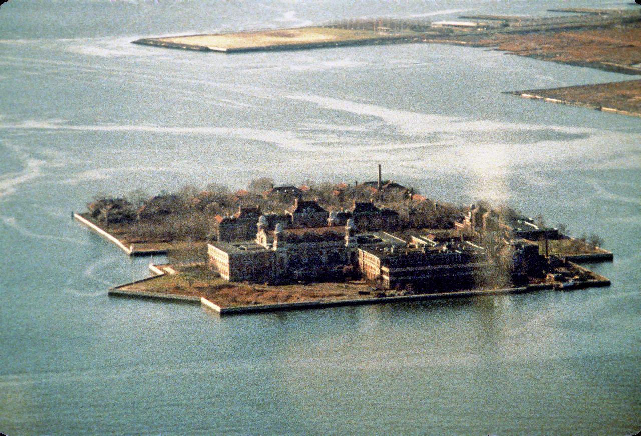 Ellis Island (refugee reception area) from World Trade Center