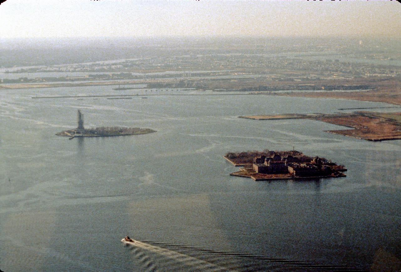 Statue of Liberty and Ellis Island from World Trade Center