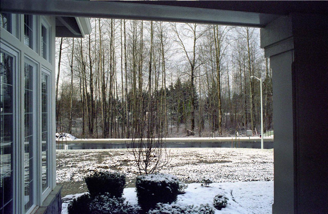 Snowy ground on vacant lots