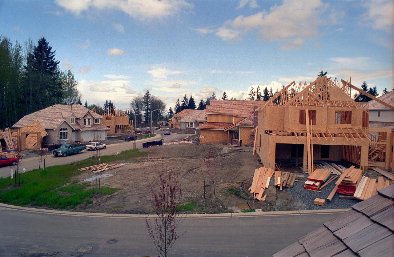 Looking north from NW bedroom; wall of lot 39 blown on lot 38