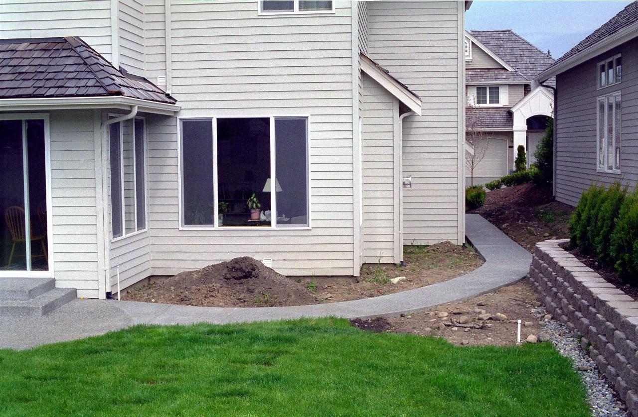 View of south east corner of house and path