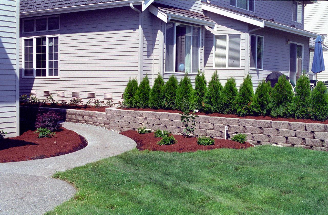 East side gardens with bark