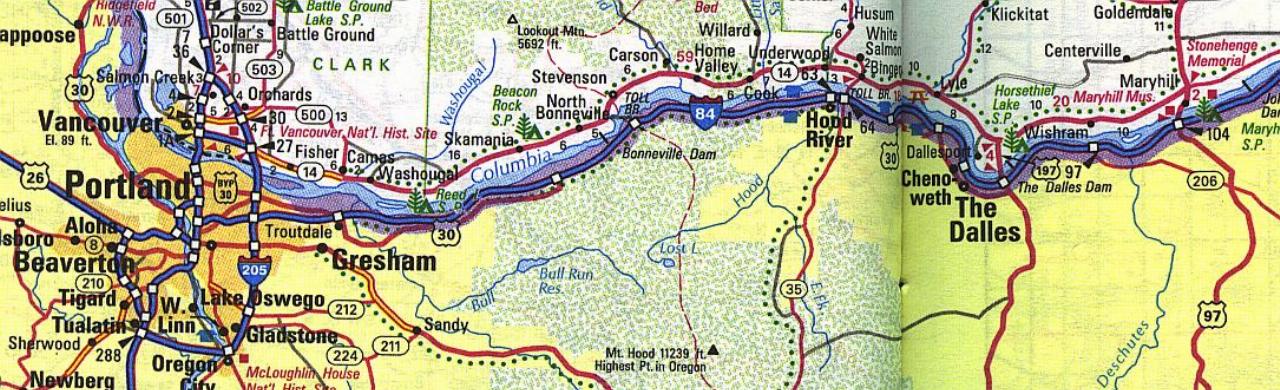 Area Map of lower Columbia River