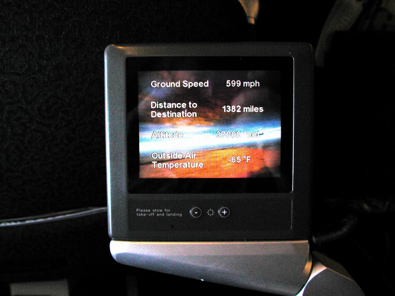 TV display showing flight location