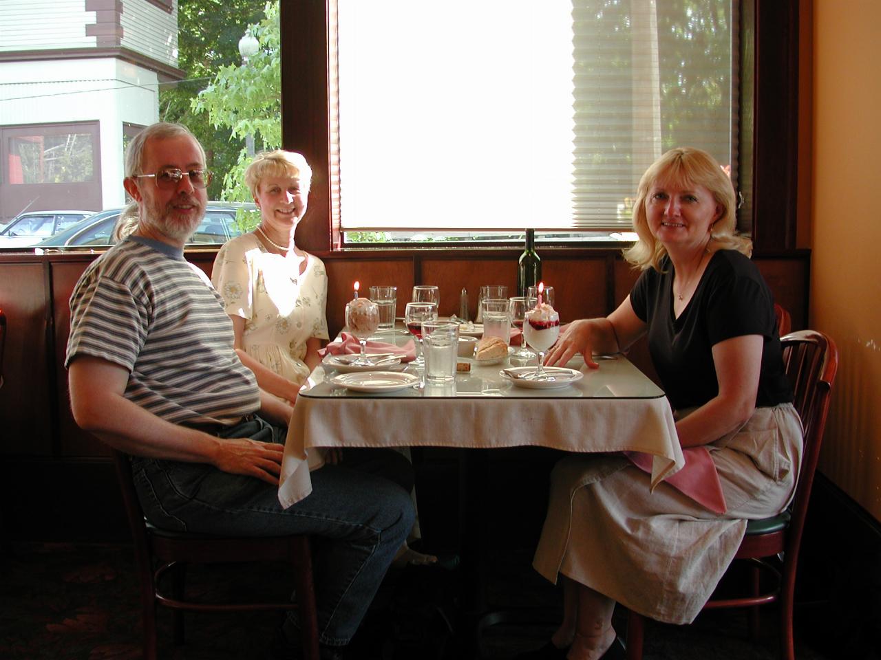 Joint Birthday Dinner - Mary (another birthday person) & Paul Gray and Judy Bennett