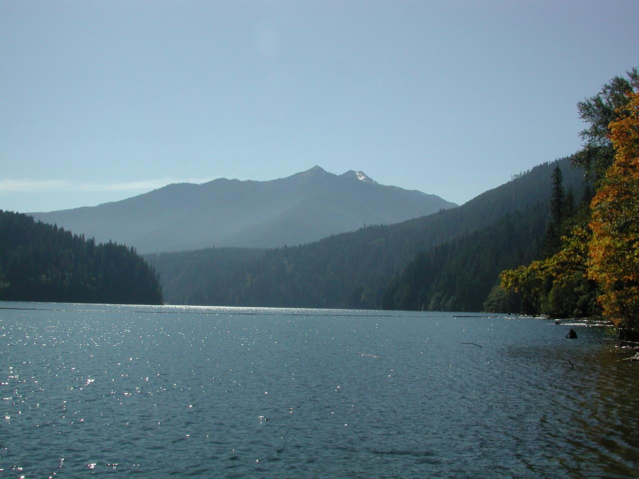 Lake Mills, the upper of the two hydro electric dams on the Elwha River