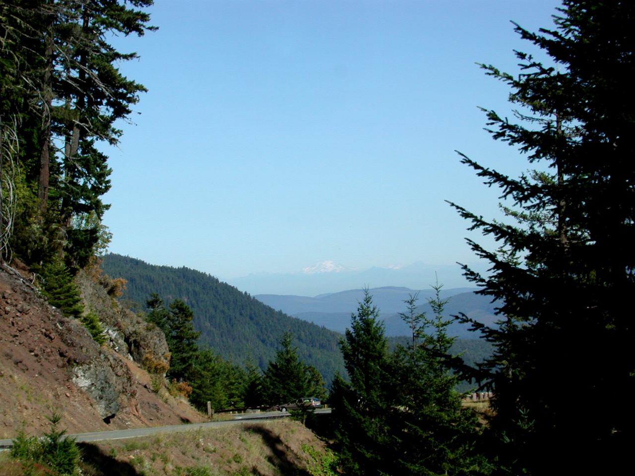 Coming down from Hurricane Ridge; Mt. Baker barely visible