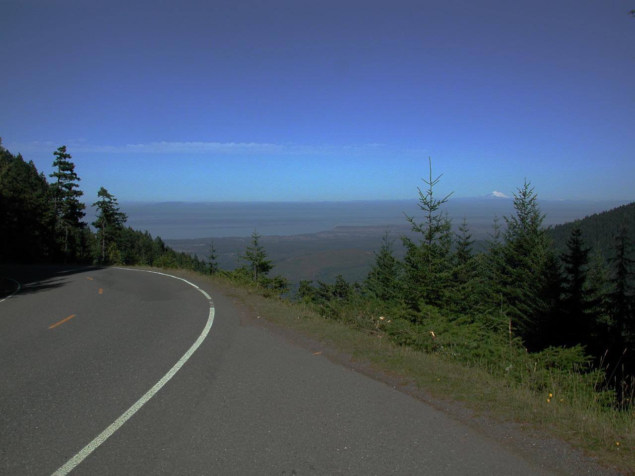 Road down from Hurricane Ridge, Mt Baker, Sequim, Strait of Juan de Fuca, Vancouver Island