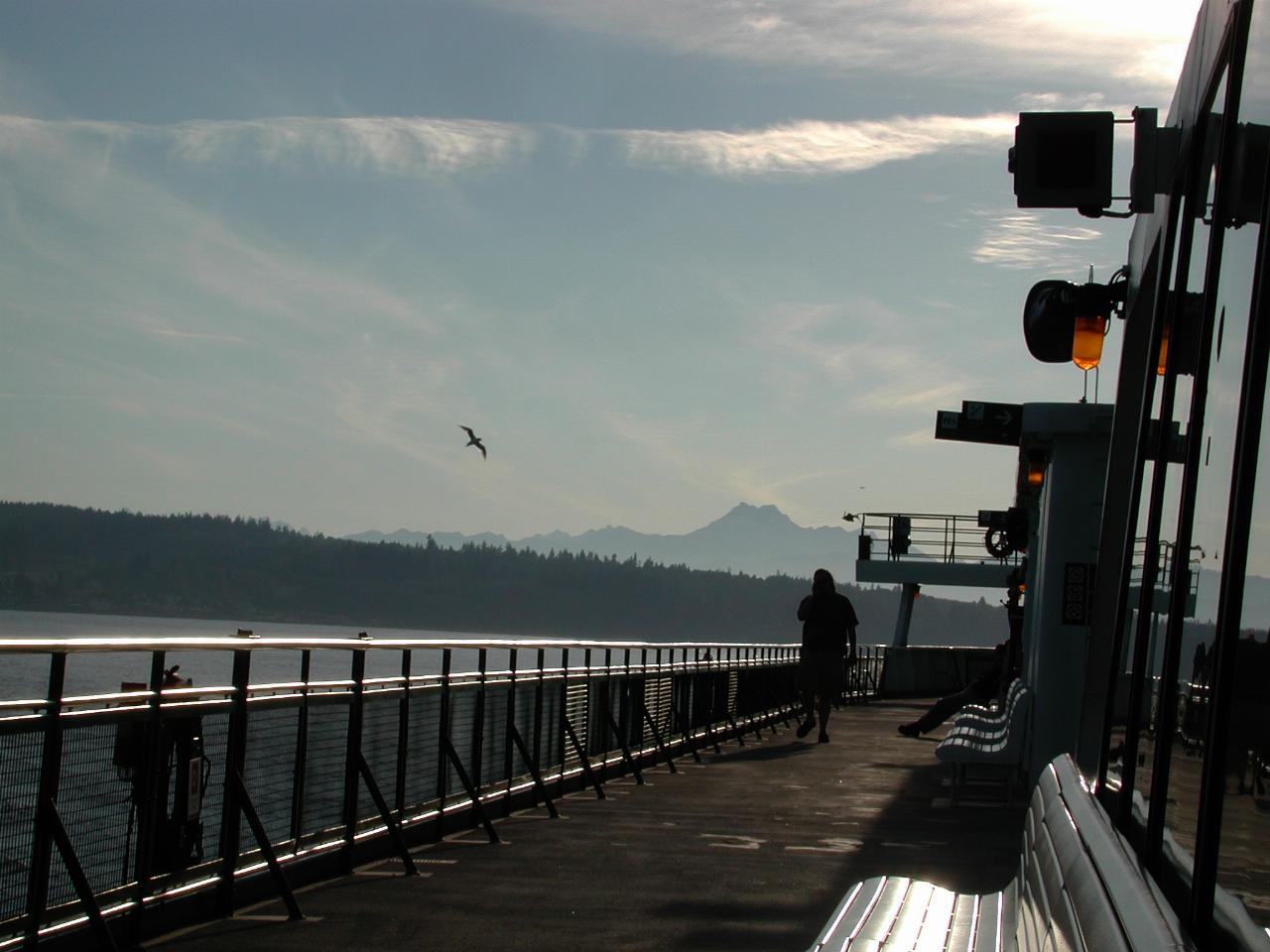 Olympic Mountains as ferry leaves Kingston