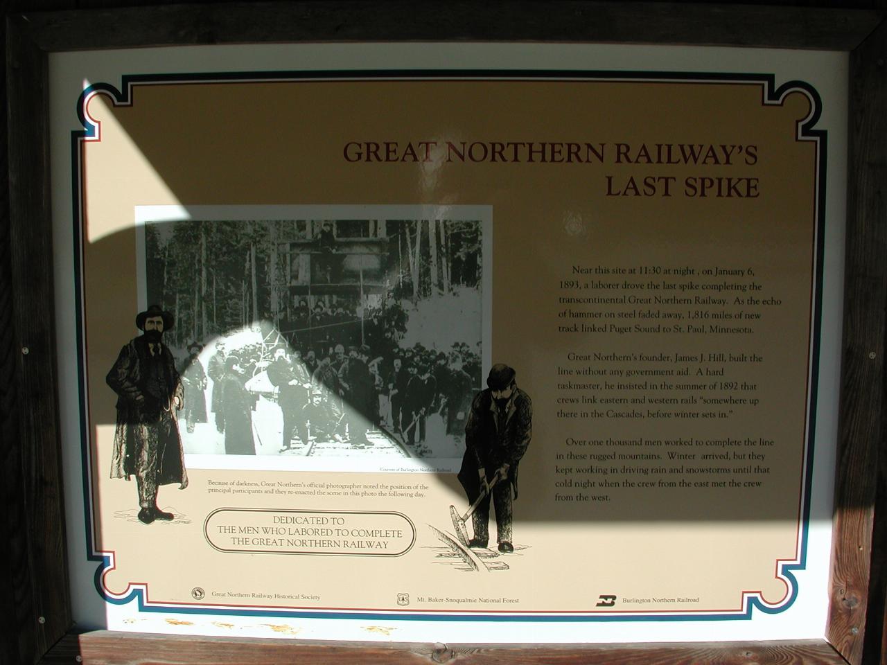 History board at Deception Falls, US 2 west of Stevens Pass