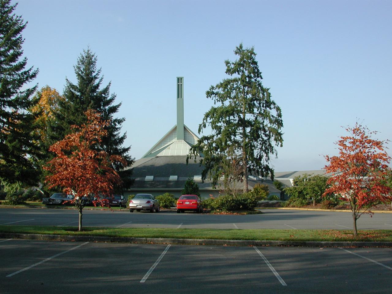 St John Vianny Catholic Church, Kirkland WA in autumn tones