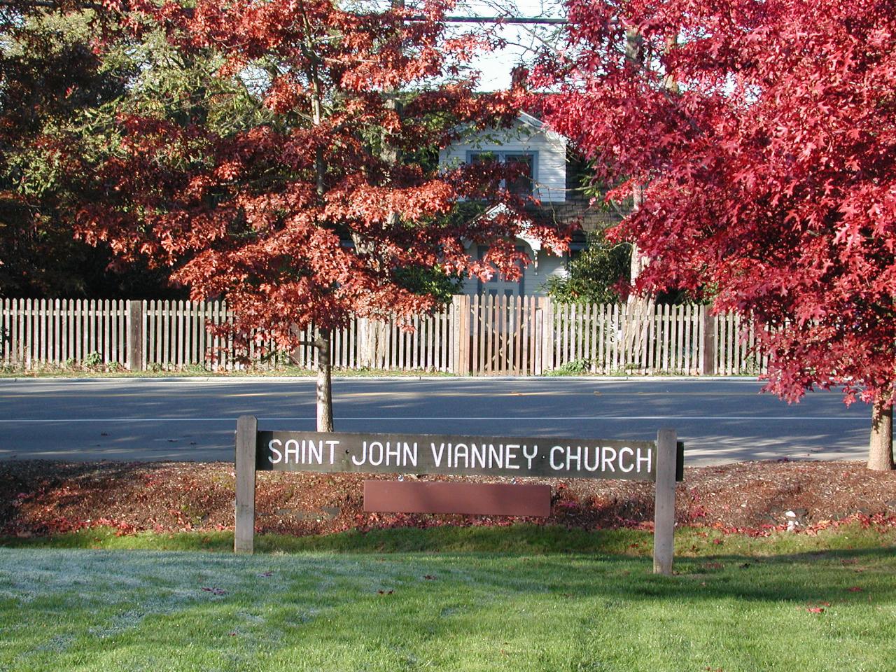 Autumn foliage in Saint John Vianney Church, Kirkland,  WA