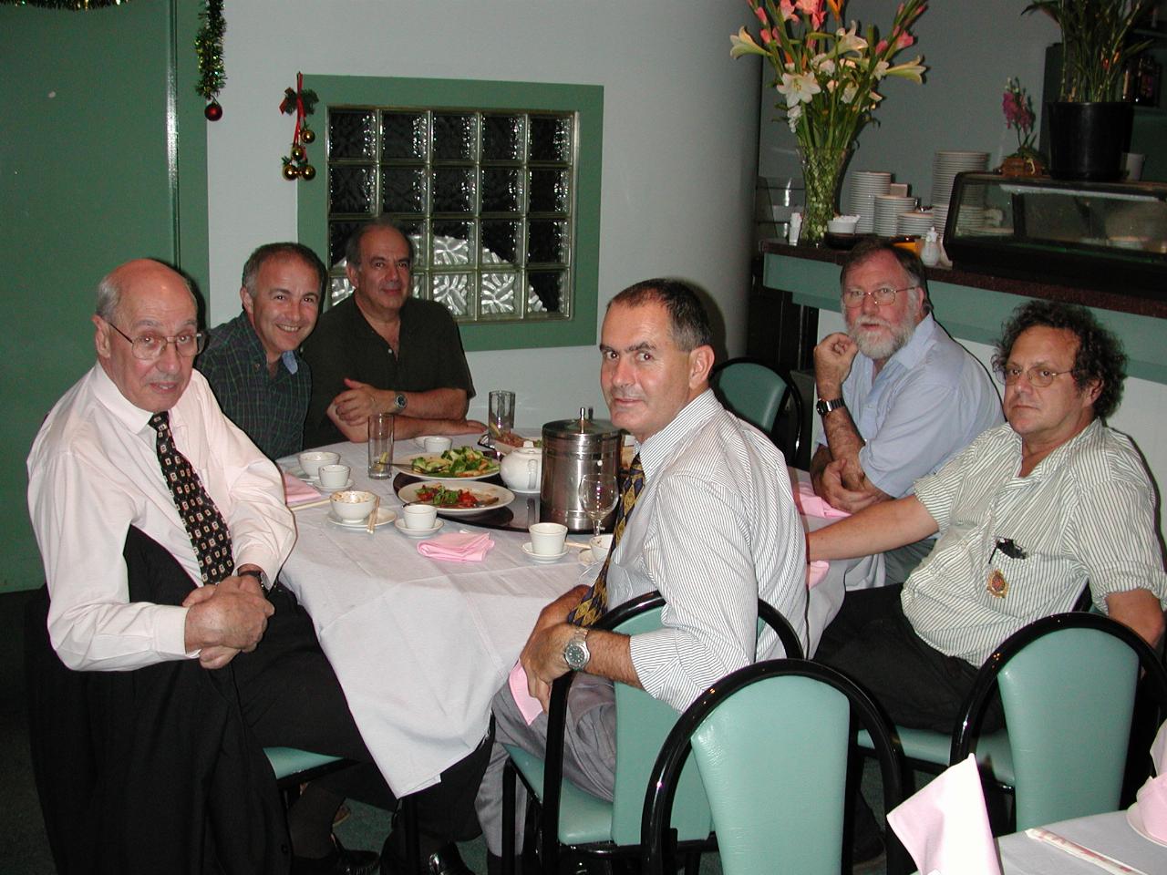 ex UNSW dinner (right, working clockwise: Greg Rose, Peter Mason, Chris Doney, Colin Webb, Nick Frisina, Rob Michael)