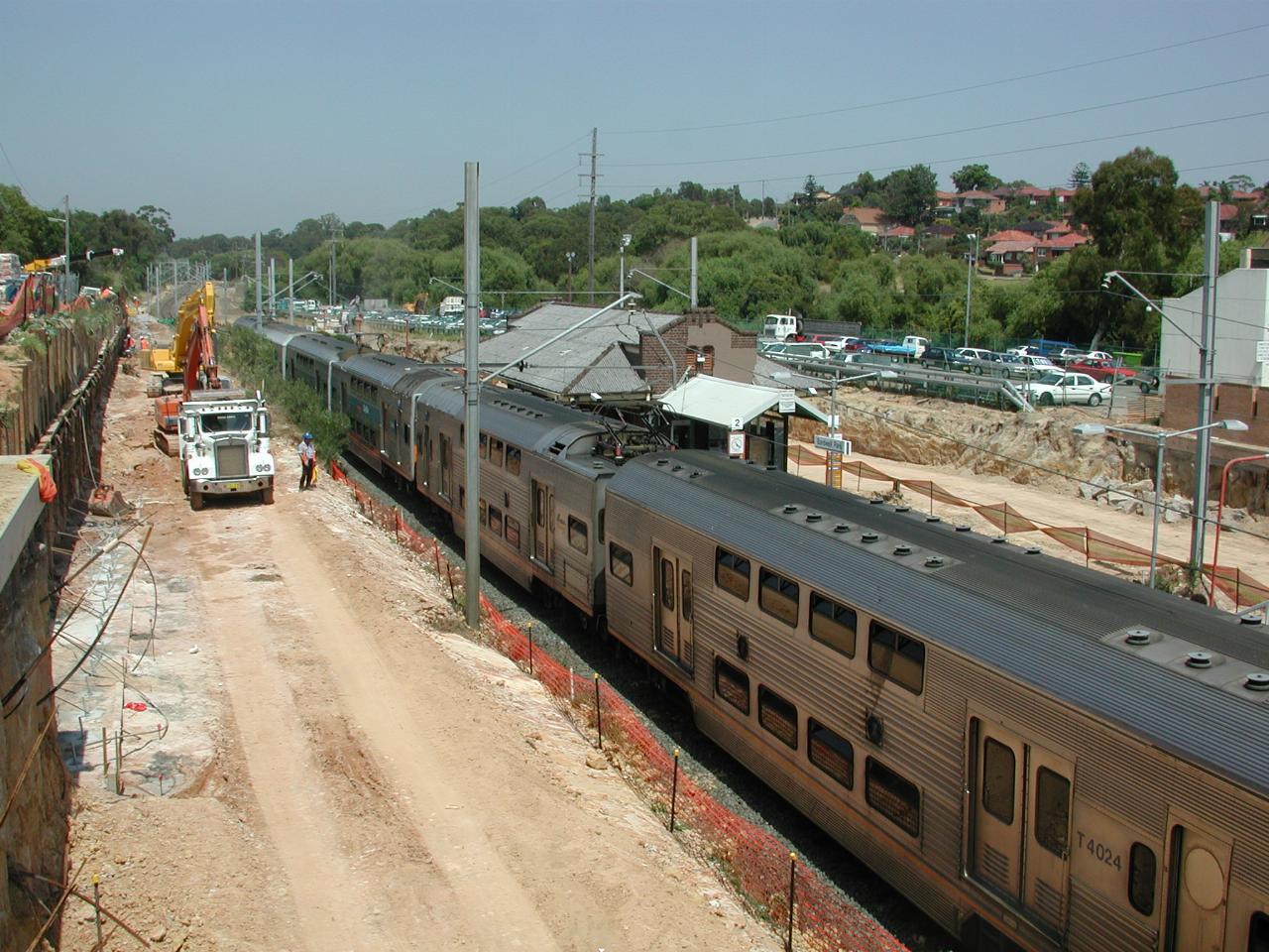 Earth works for new tracks and train at Bardwell Park station