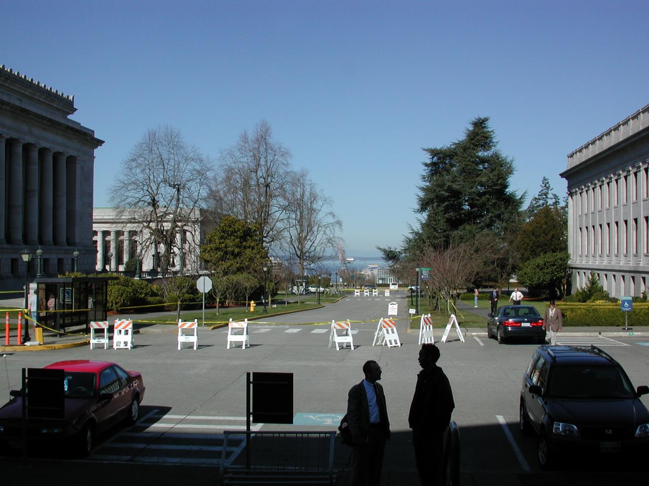 Looking North between Capitol (left) and Insurance Building