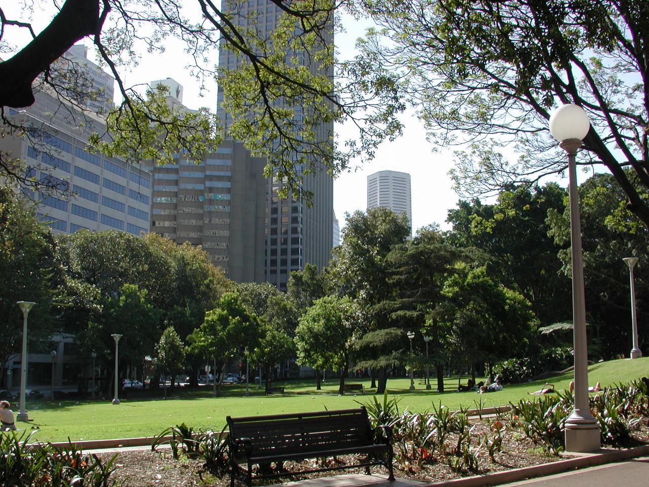 Hyde Park, Sydney, looking towards Elizabeth Street