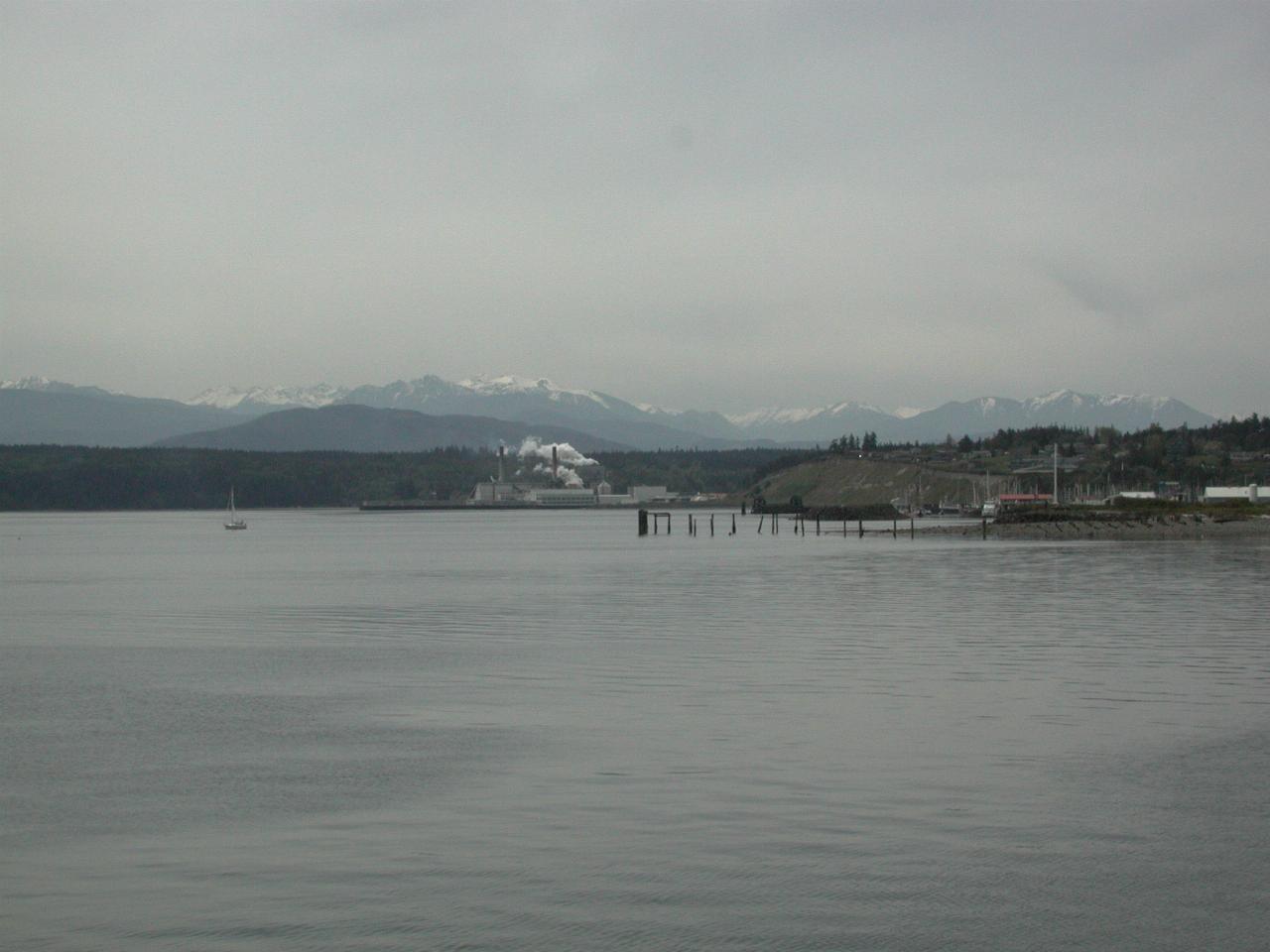 Olympic Mountains from Port Townsend ferry dock