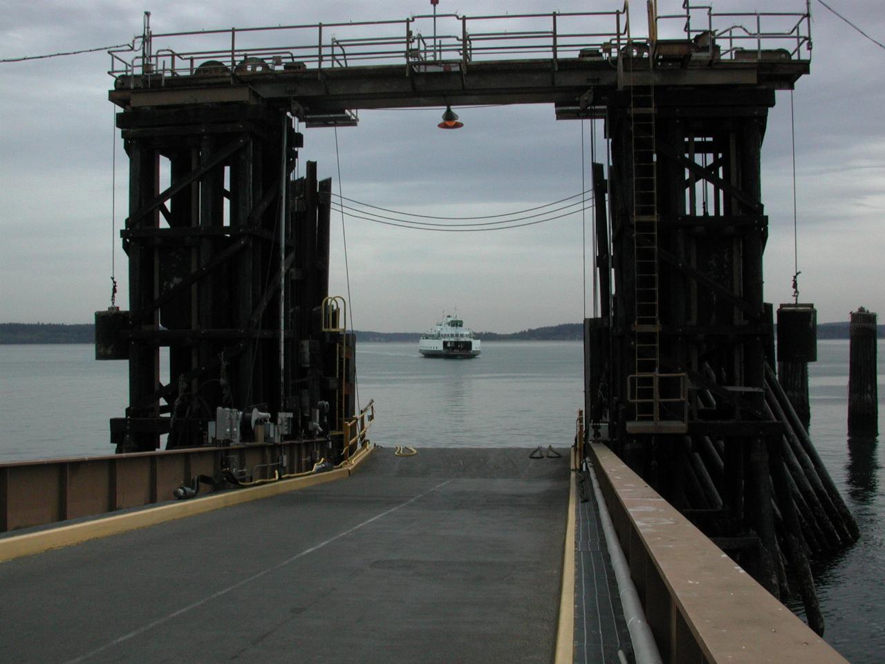 Ferry approaching Port Townsend wharf