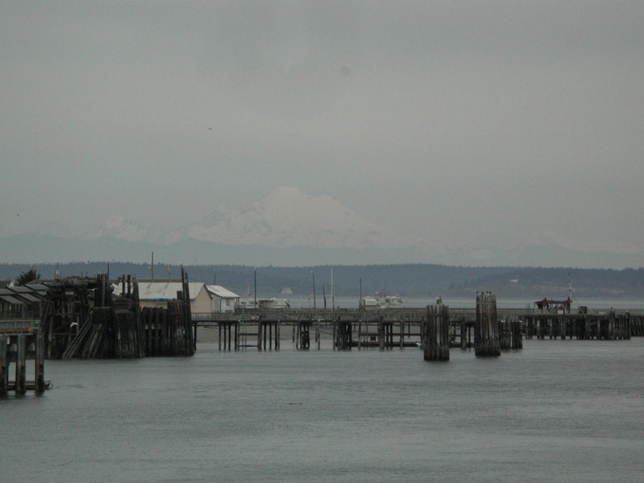 Mt. Baker from the ferry at Port Townsend dock