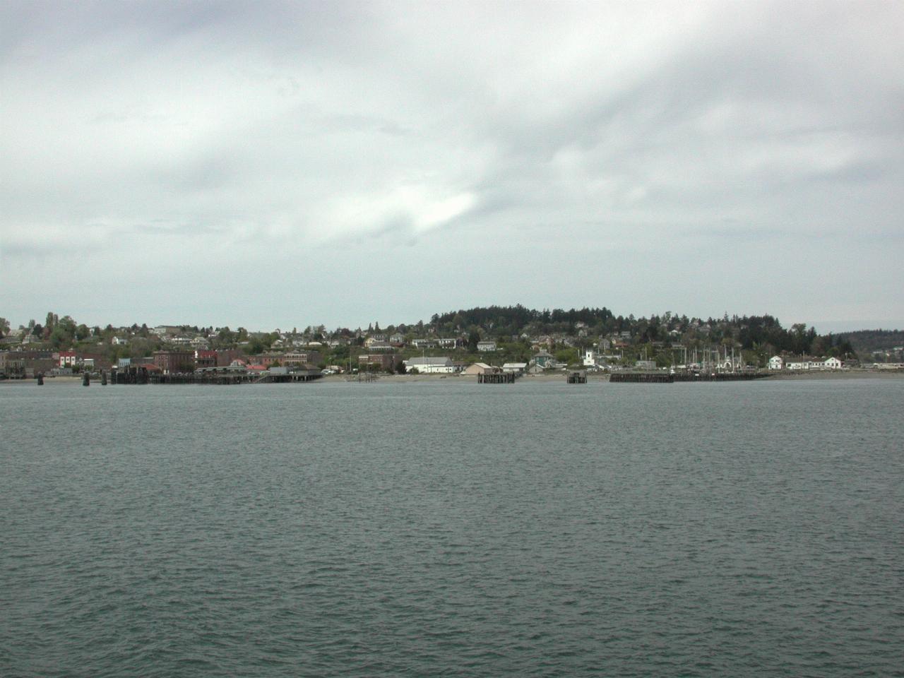 Overview of northern Port Townsend as ferry departs for Whidbey Island