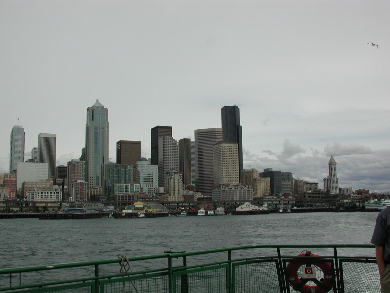 Downtown Seattle as the Bainbridge Island ferry pulls away