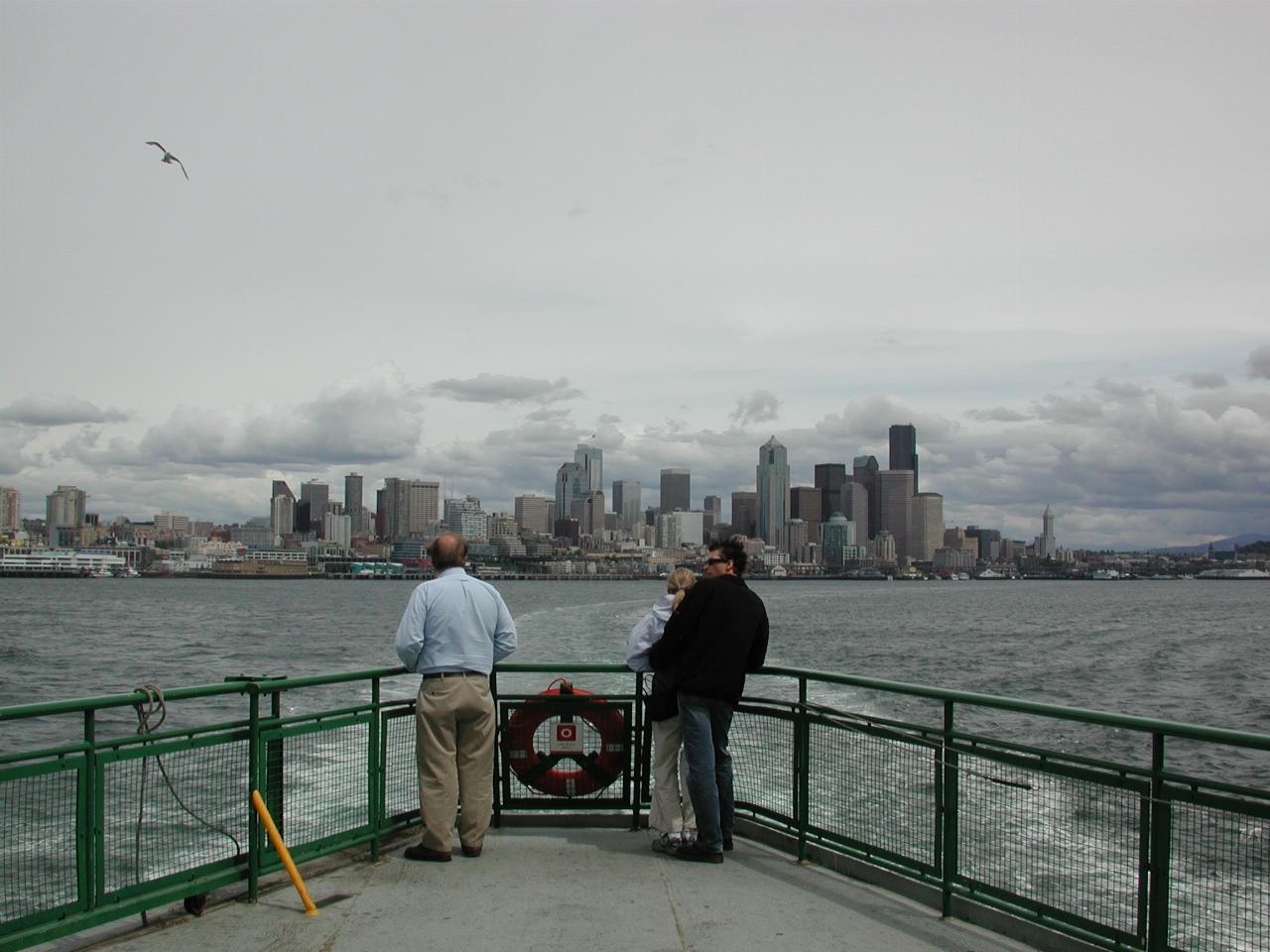 Downtown Seattle as the Bainbridge Island ferry pulls away