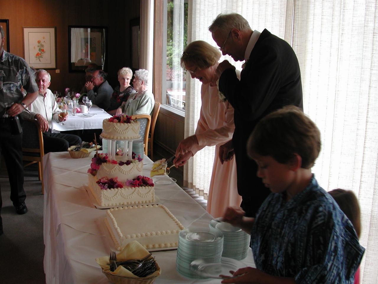 First piece of cake comes out