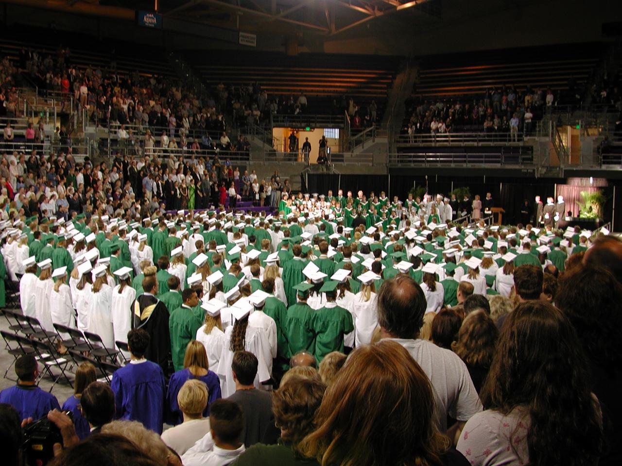 The Woodinville High School choir and audience