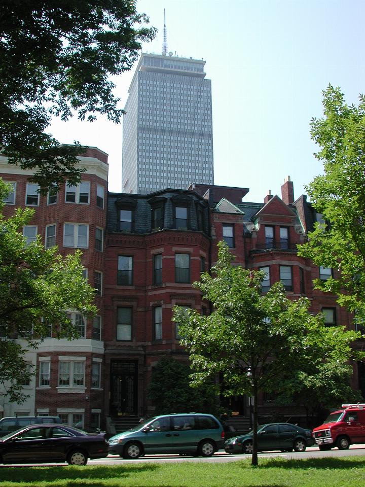 Commonwealth Ave, Boston MA, showing Prudential Building