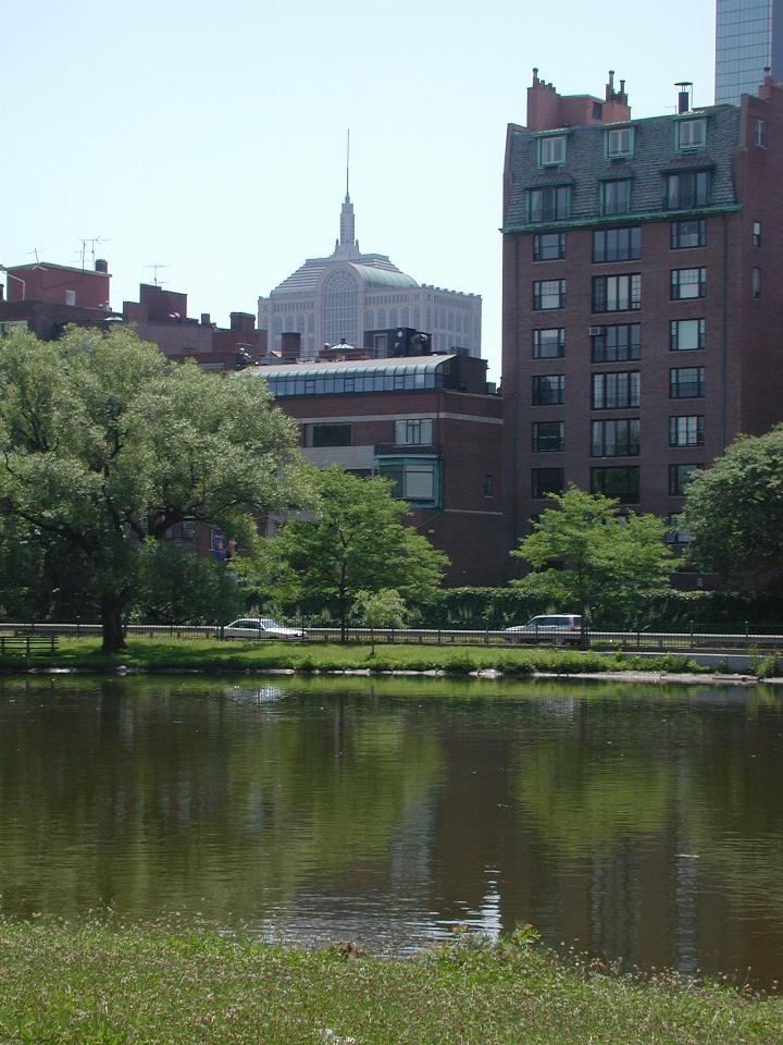 John Hancock building, as viewed from banks of Charles River