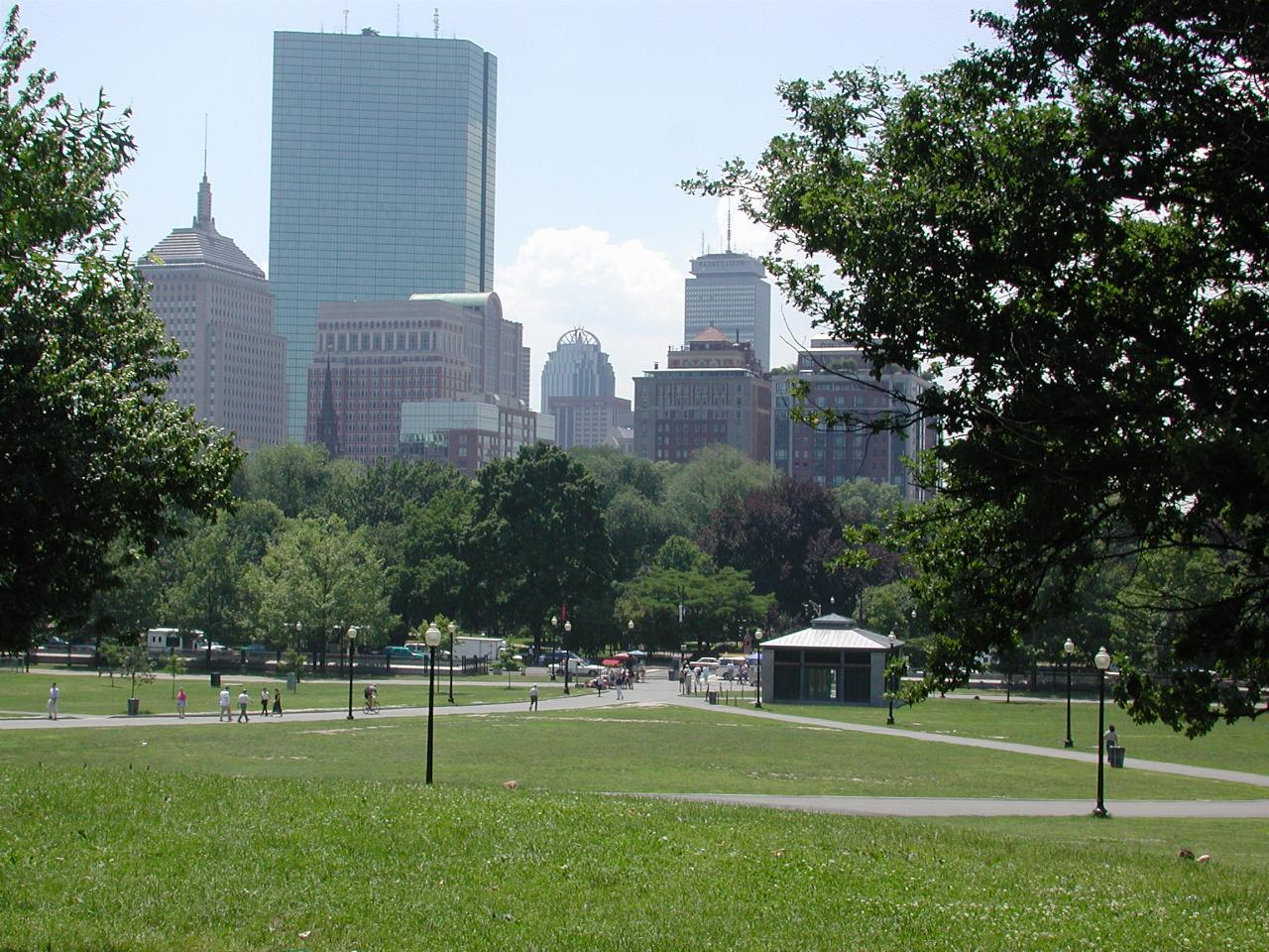 View from Civil War Monument over Back Bay area