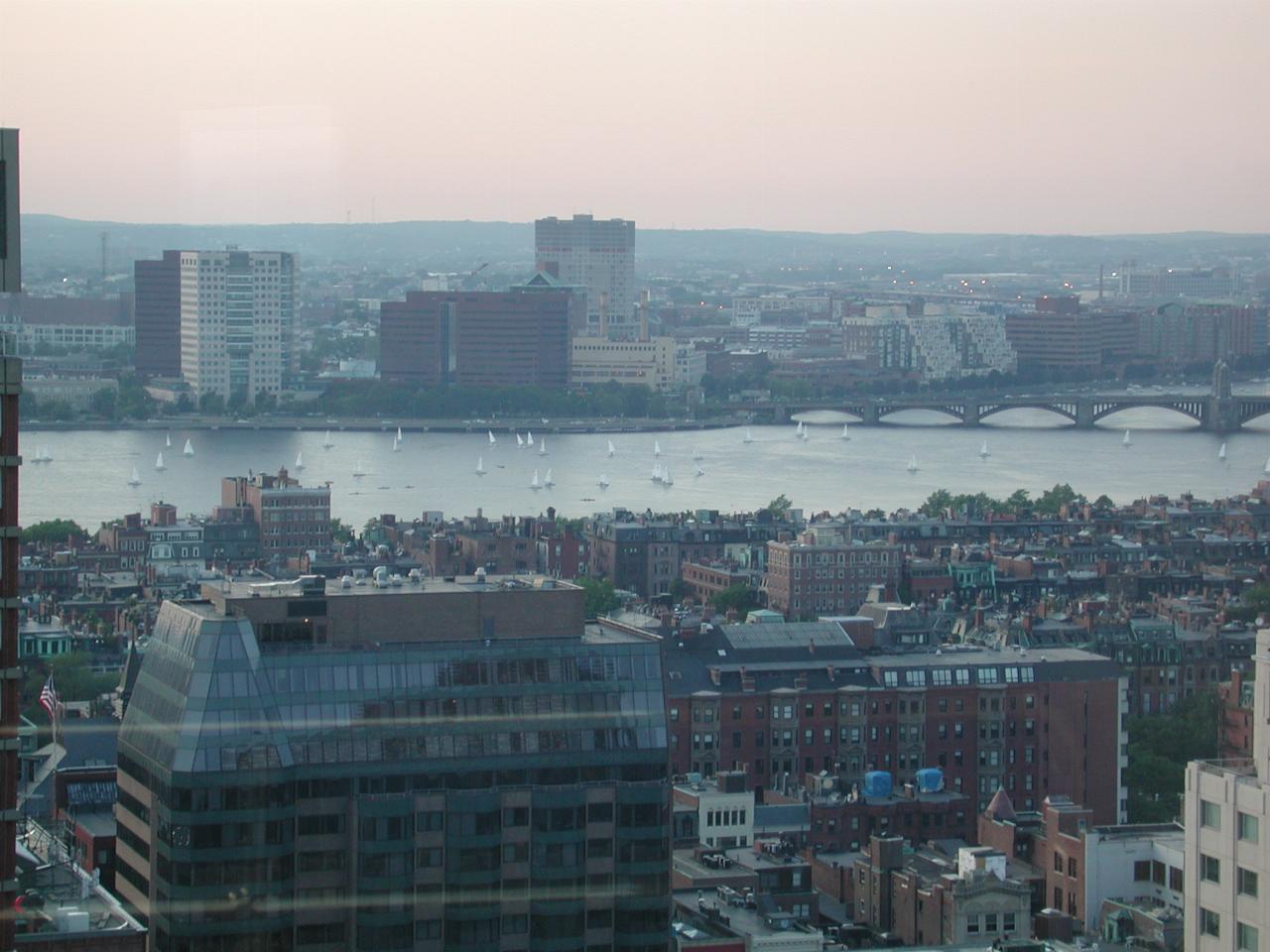 Charles River and Longfellow Bridge, from 27th floor, Copley Square Marriott