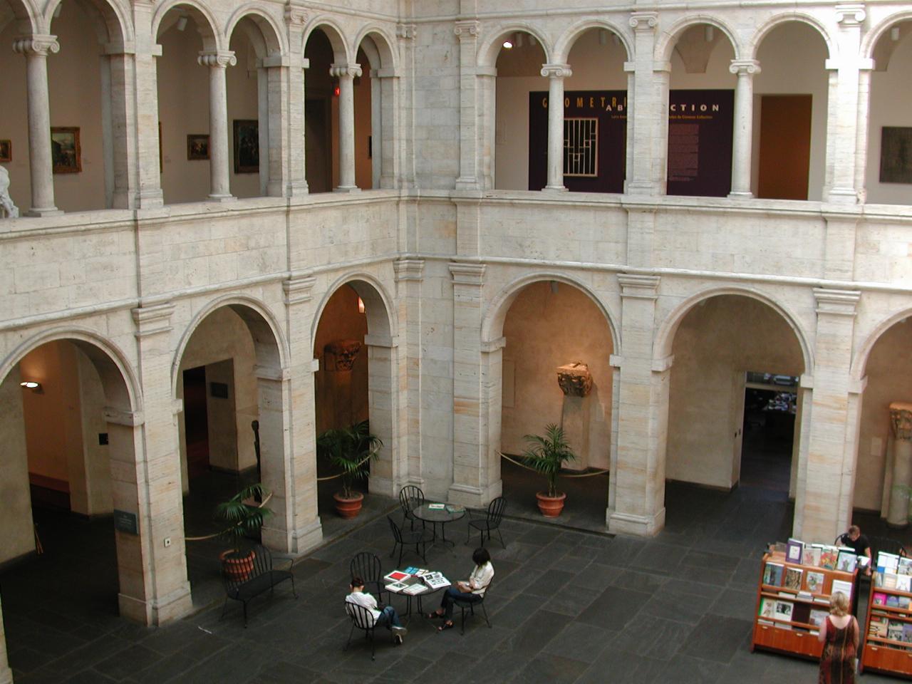 Interior courtyard of Fogg Art Museum at Harvard University