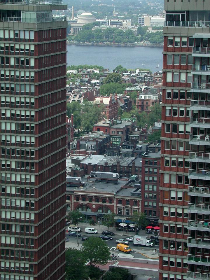 From 27th floor of Copley Square Marriott, across Commonwealth Avenue and Charles River,to MIT