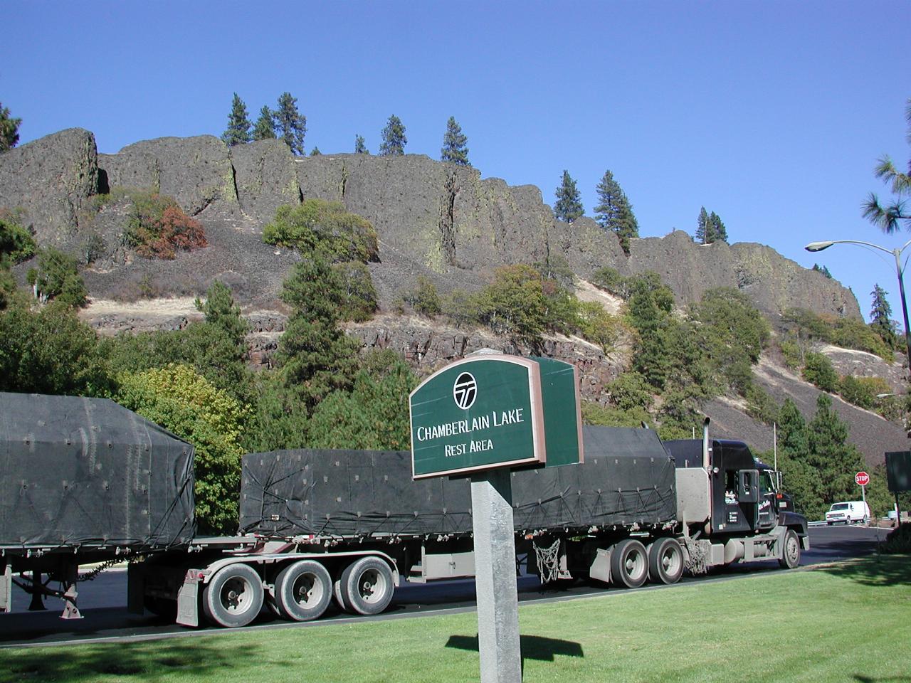 Information Board at Chamberlain Lake Rest Stop