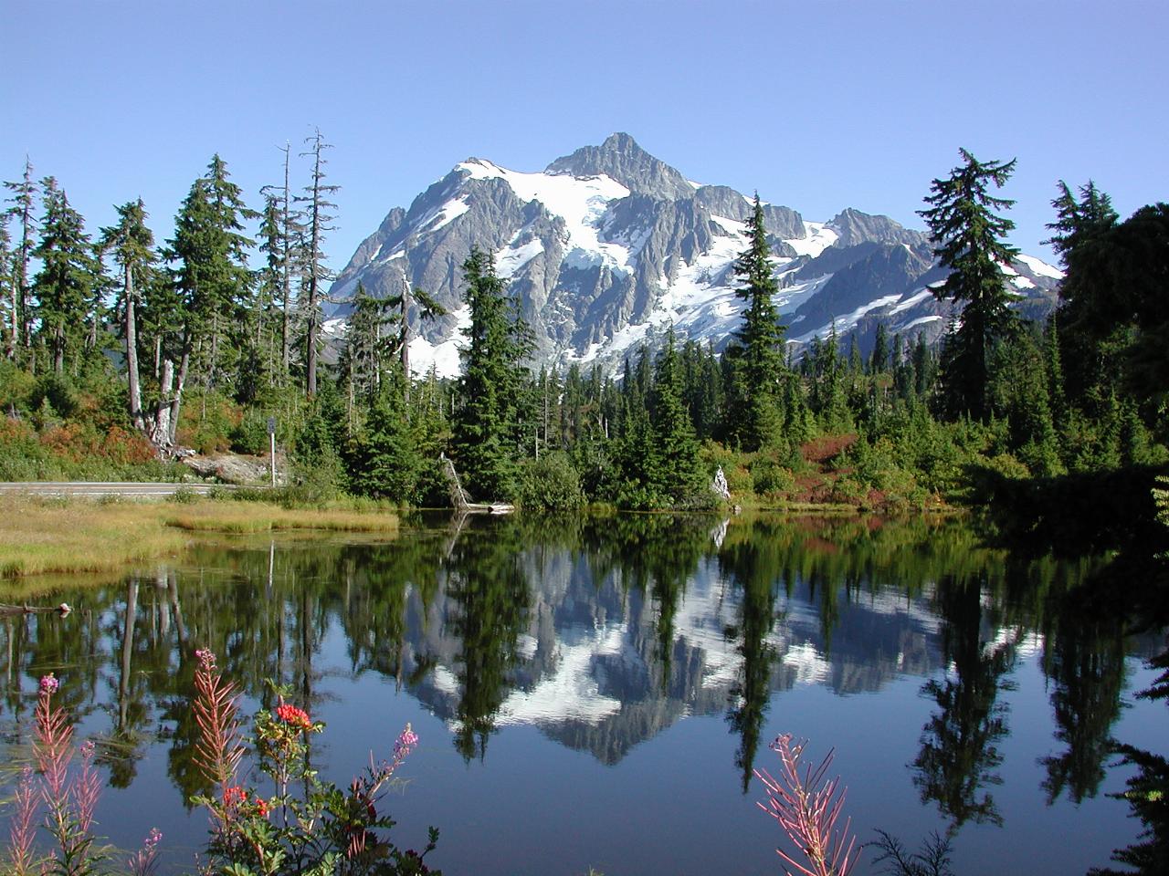 Mt Shuksan, reflected on the small lake (name unknown)