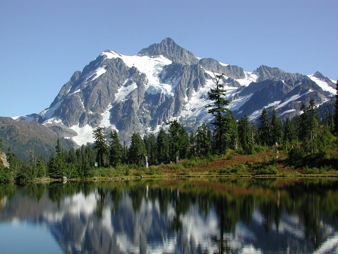 Mt Shuksan reflected in Picture Lake