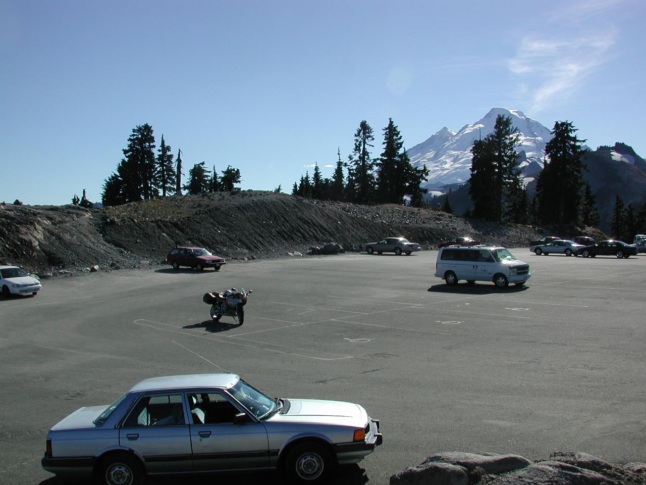 Artists Point parking lot, without the snow of last year