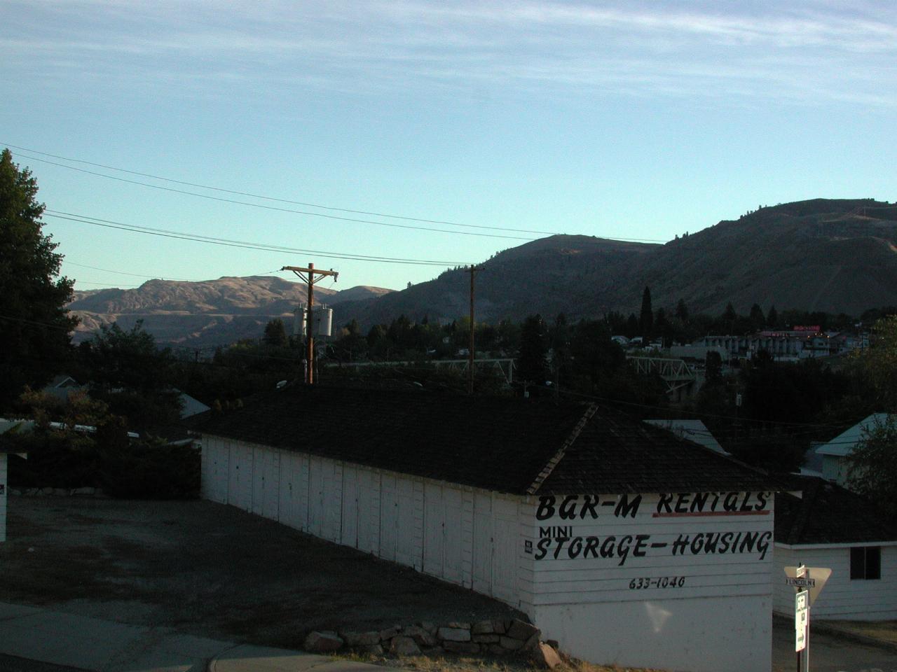 View looking east from motel towards east Coulee Dam City