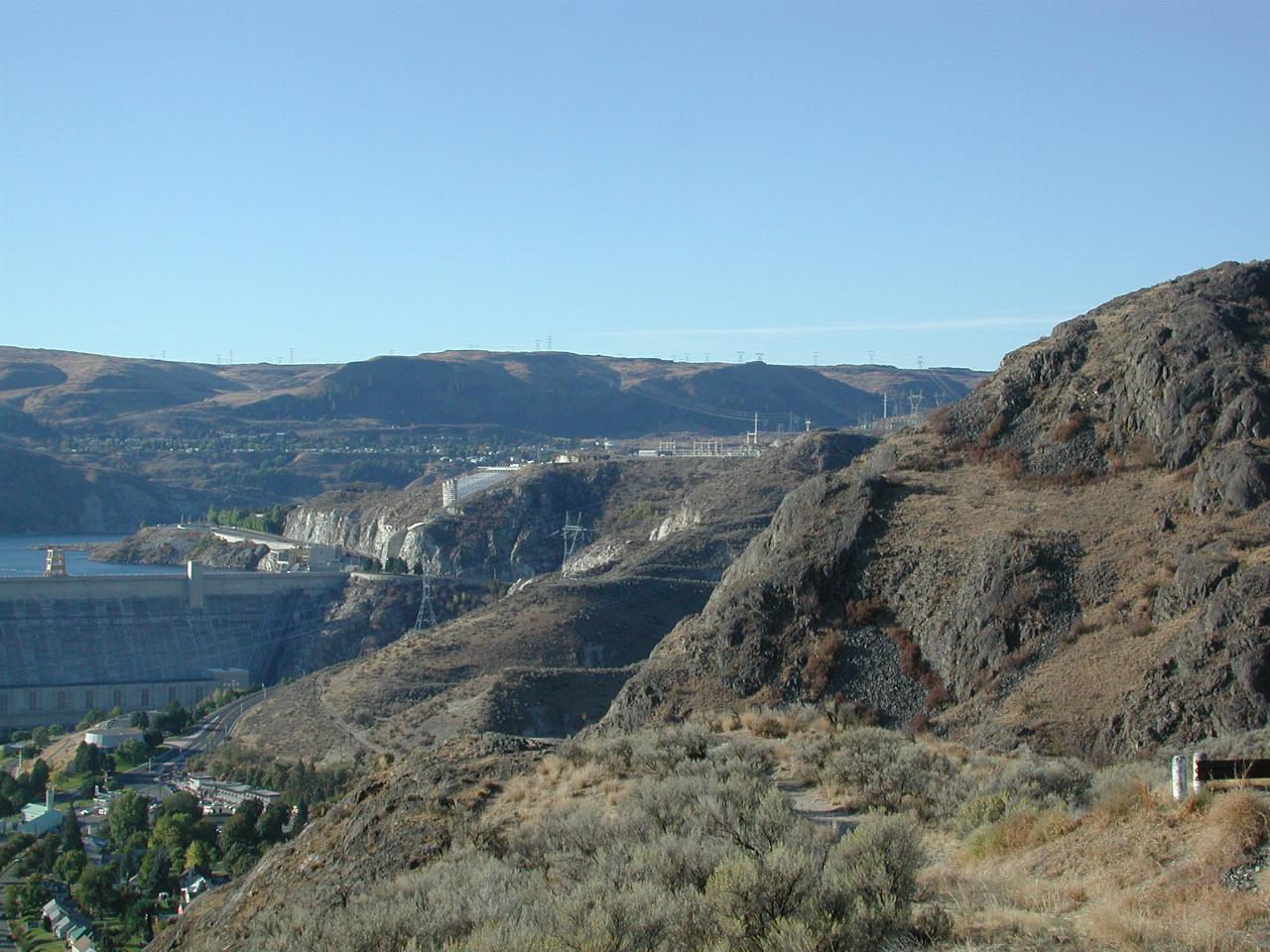 Looking towards Grand Coulee, and parts of dam